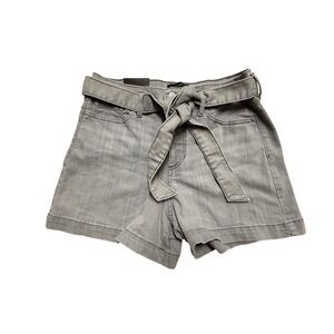Banana Republic Womens Gray Tie Waist Denim Shorts Size 28/6 High Rise 4 Inch